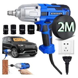 Llave De Impacto Electric 620 Nm 127V Pistola De Impacto Industrial BOWOSHEN Con Accesorios