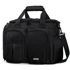 MIER Lunch Box for Men Heavy Duty Insulated Lunch Bag 20 Cans Large Leakproof Soft Cooler Bags with Multiple Pockets for Picnic Work Travel (Black)