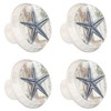NEWzone 4 Pack Cabinet Knobs Nautical Starfish, White Knobs Cabinet