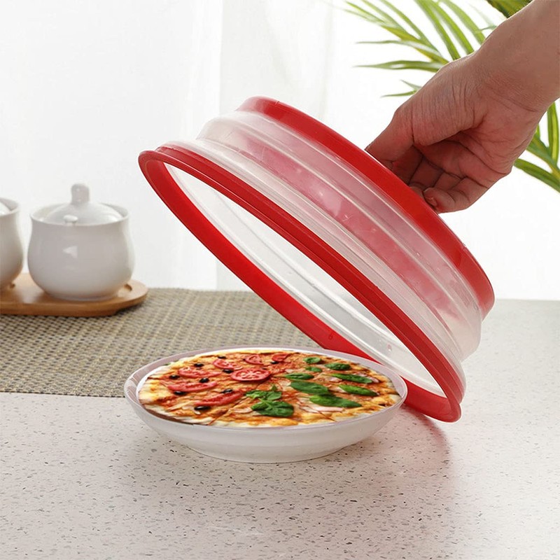 Collapsible Microwave Splatter Cover, Microwave Plate Cover With Steam Vent(8.5