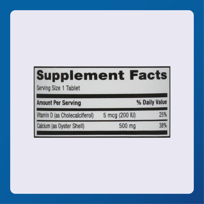 Major Oyster Shell Calcium with Vitamin D3 500 mg /