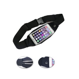 K-S-Trade Belt Bag Shoulder Bag Waist Bag Compatible With Emporia Smart.5, Black. Sport Fitness Running Exercise Rainproof Cover 1x