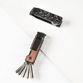 CAXGEK Wooden Key Organizer - Aluminum Wooden Key Organizer holder, Minimalist Innovative Keychain.