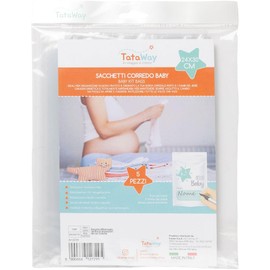 Tataway Sacchetti Corredo Baby 5pz – Set Bustine per Neonati– Organizer Indumenti, Accessori e Cambio Bebè – Chiusura Sicura, Morbidi e Riutilizzabili