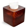 Smooth Tortoiseshell Finish Facial Tissue Box Cover - Brown Resin