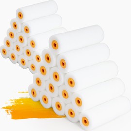 AZKEEGREY 30 Stück Lackierwalze, 10.2 cm Schaumstoffrolle, Lackrolle Hohe Dichte, Farbroller Klein für Möbelmalerei