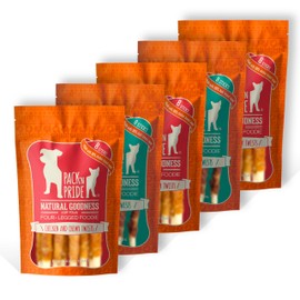 PACK'N PRIDE PACK'N PRIDE Dog Treats, 5 Pack*90g=450g, Chicken and Duck Chewy Twists, Rawhide Dog Chews with Pure Natural Meat, Low-Fat, and High in Protein for Small&Medium Dogs
