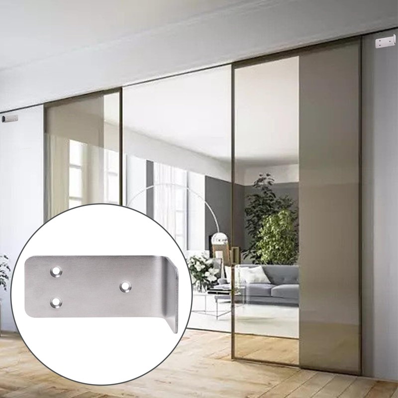 90° Stainless Steel Sliding Door Hardware Door Stop,2pcs Sliding Barn