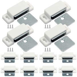 Jersvimc 12Pcs Cabinet Door Magnets Catch Magnetic Door Catch, Magnetic Shutter Hardware Drawer Magnet Latch Cabinet Magnets for Closure Cupboard Closet Bathroom(White)