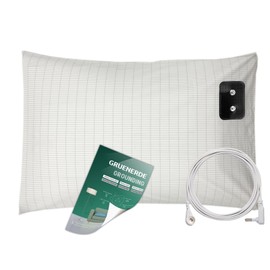 Conductive Grounding Pillowcase King with 15ft Grounding Cable Earthing Pillow Case for Bed Silver Fiber 20x36in