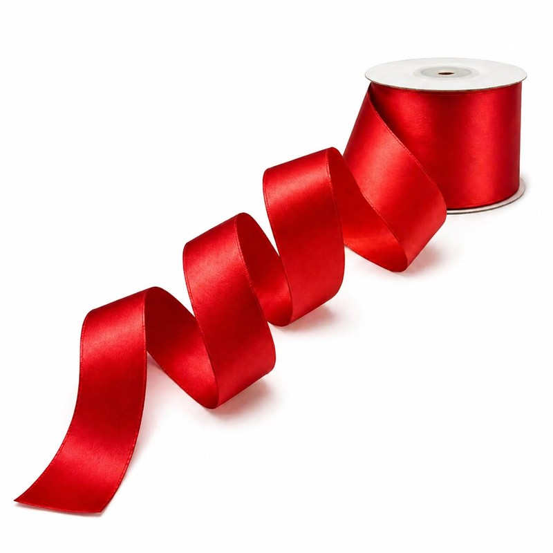 Decoraparty Nastro Rosso 50 mm in Doppio Raso da 25