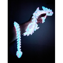 24in Large 3D Printed Dragon with Eyes, Articulated Fidget 3D Printed Animals, Stress Relief 3D Printed Toy for Anxiety & ADHD, Unique Home Office Décor