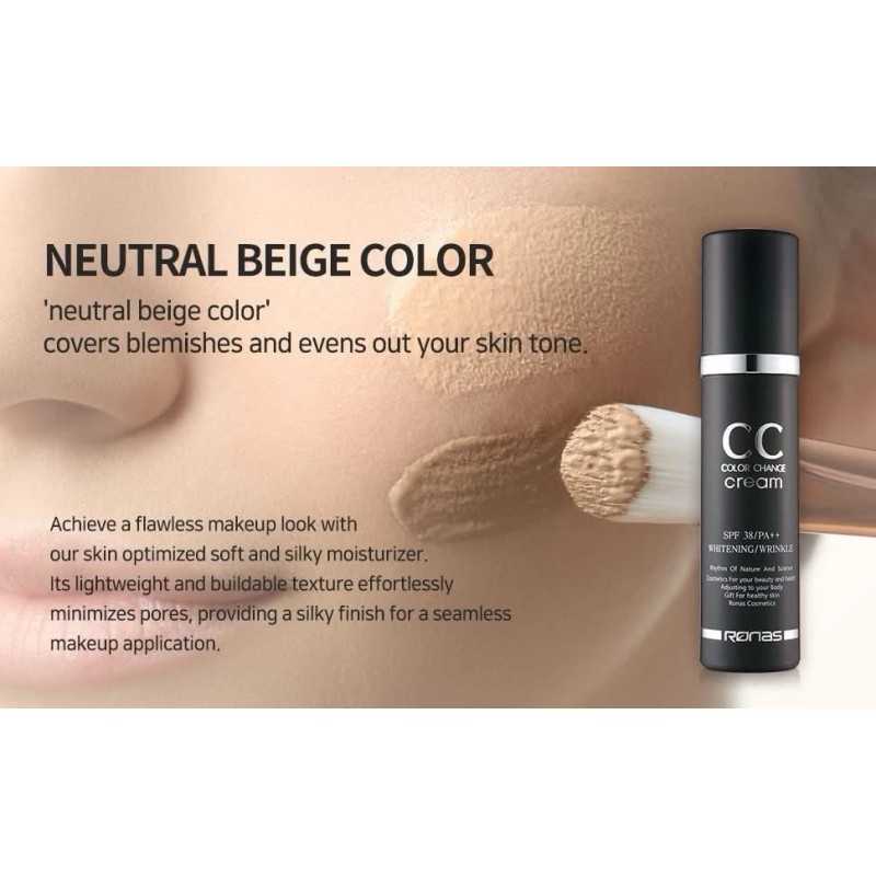 Ronas CC Color Change Cream 50g SPF38 PA+++ K-beauty