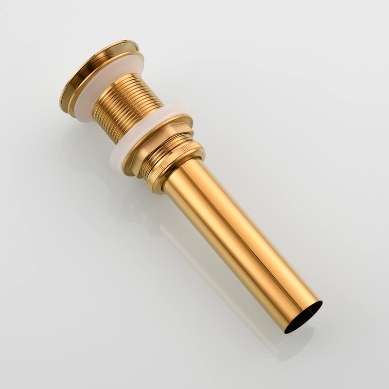 Cienica Bathroom Drain,Brass Drain,Drain Stopper Pop-Up,Drain Without Overflow,Gold,BW03J-1