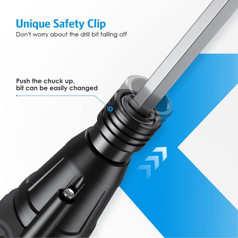 Cordless Electric Screwdriver with LED Light Alloy Steel 900mAh USB