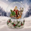 San Francisco Music Box 120MM Musical Santa w/ Reindeer Snow