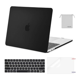 MOSISO Compatible with MacBook Pro 13 inch Case M2 2025, 2024, 2023, 2022-2016 A2338 M1 A2251 A2289 A2159 A1989 A1708 A1706, Plastic Hard Shell&Keyboard Cover&Screen Film&Storage Bag, Black