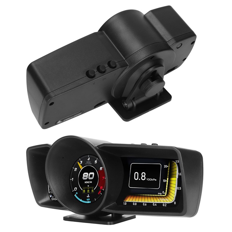 Car HUD OBDII GPS 3 LCD Screen Overspeed Alarm Multifunction