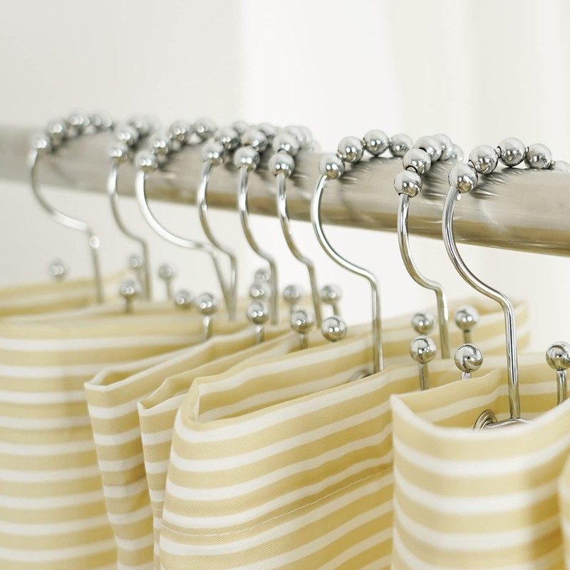 Shower Curtain Hooks Rings Titanker, Stainless Steel Double Glide Rollers