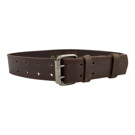 Taco Dog, Dog Collar Handmade from Thick Full Grain Leather - For Large Dogs with 7 Adjustable Holes, Heavy Duty Hardware, Double Prong - Minimalist Style, Soft, Durable, Pet Accessory - Bourbon Brown