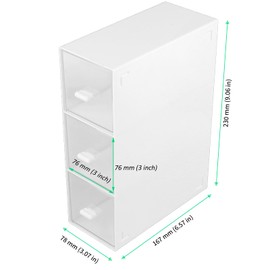 FUNSUEI 2 PCS 23 x 16.7 x 7.8 cm White Plastic Tea Storage Boxes, Tea Bag Holder, Tea Chest, Makeup Organiser for Coffee, Tea, Sugar Packets, Badge