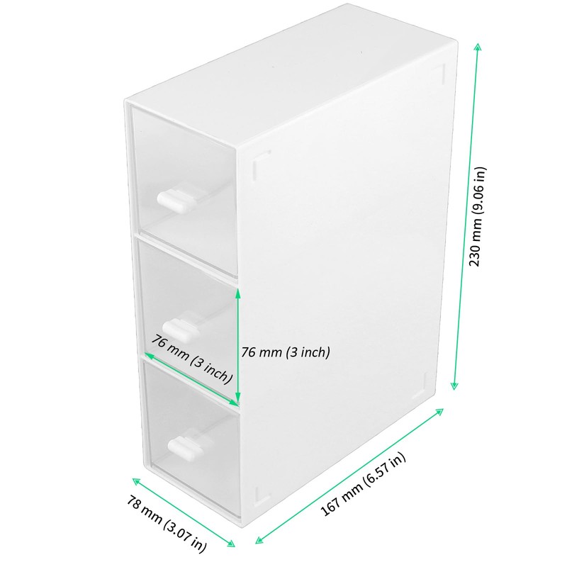 FUNSUEI 2 PCS 23 x 16.7 x 7.8 cm White