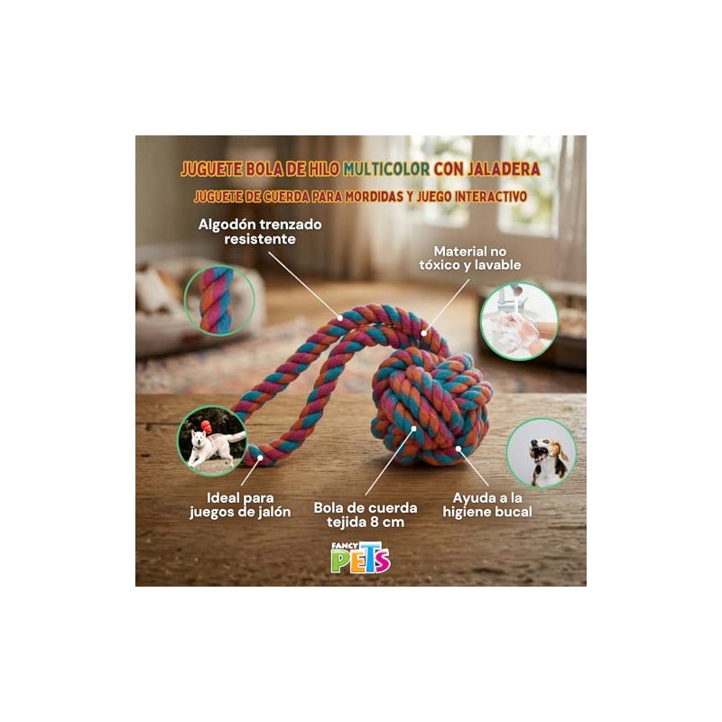 Fancy Pets Juguete de SOGA con Pelota de Hilo para