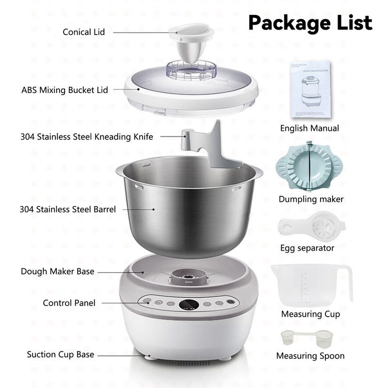 Dough Mixer 7L Large Capacity Electric Dough Maker with Ferment