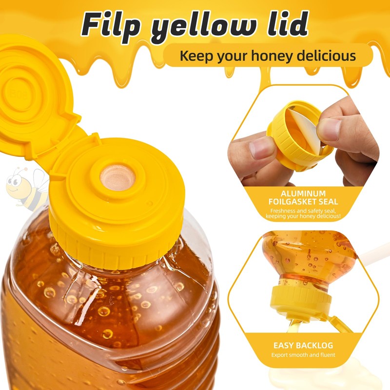 PPXHFV 24 Pack Honey Bottle, Honey Bottles Squeeze 16 oz,With