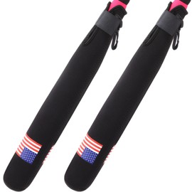 Sanwuta 2 Pcs Baseball Sleeve Bat Warmer Softball Bat Sleeve Protector Cover for Sport(Black,Flag)