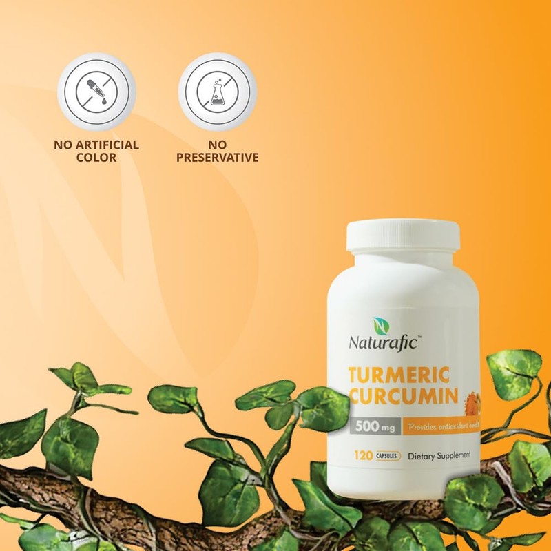 Turmeric Curcumin with Piperine Capsules - 500mg per Capsule,120 Count