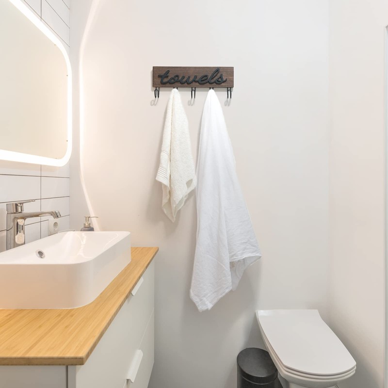 Mkono Towel Holder Wall Mounted Towel Racks for Bathroom Farmhouse