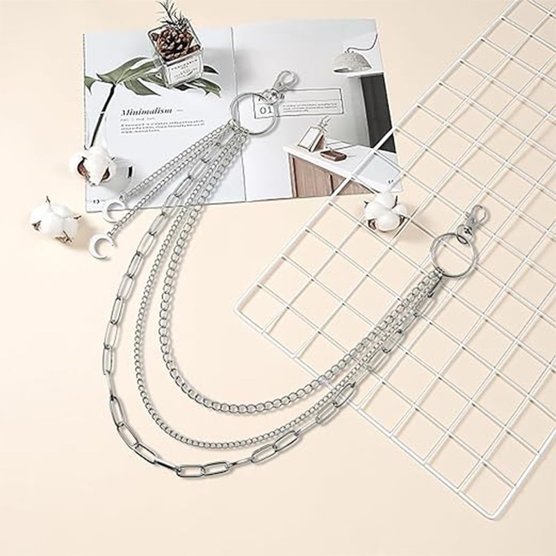 Pant Chains Emo-style Accessories with Gothic Moon Multi-layer Wallet Chain