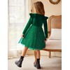 Arshiner Velvet Dress Girls Long Sleeve Tulle Dress Toddler Princess