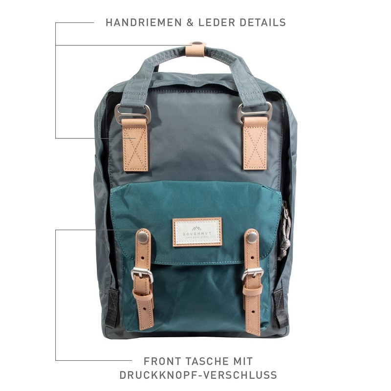 Doughnut Unisex Jungle Series Backpack, Charcoal X Teal