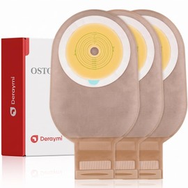 30 Pack Colostomy Bags, One Piece Ostomy Supplies with Closure for Ileostomy Colostomy Urostomy Stoma Care, Cut-to-Fit Drainable Pouches, 64 mm Max