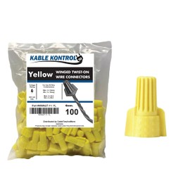 Kable Kontrol Wire Connectors for Electrical Wires 18-12 AWG - 100 Pcs - Winged Wire Caps Screw Terminals Twist fits Wire – Yellow