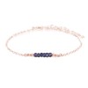 Tiny Sparkling Iolite Faceted Bead Bar Bracelet in 14k Rose