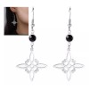 COLIBRI ALEGRE Aretes De Nudo De Bruja Con Cristal Negro