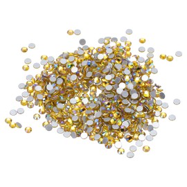 PATIKIL SS6/1440Pcs Glass Diamante Rhinestone, Man Made Gems, AB Yellow