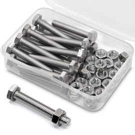 M6 x 40 mm, 20 pieces, 304 stainless steel, hexagon screws, bolts and nuts set, machine screws