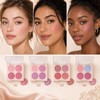 4 Color Blush Palette with Brusher Set for Cheeks(#02)