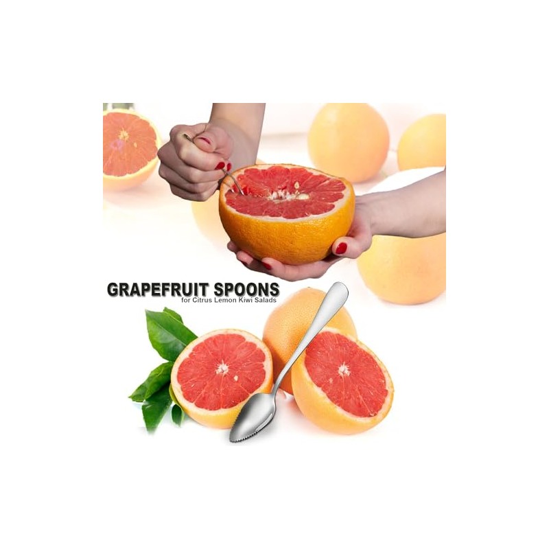 Cuchara Cuchillo Toronja Borde Dentado Acero Inoxidable Fruta Herramienta Utensilios