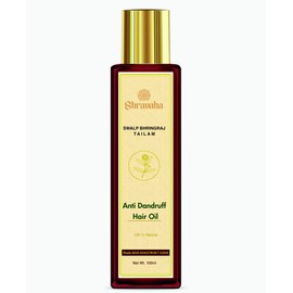 Shravaha Swalp Bhringraj Anti dandruff Hair Oil With Powerful 7 Ayurvedic Herbs Made with Shastorkt Vidhi - Relief from Itchy & Dry Scalp - Reduces Hair Fall due Dandruff - 100 ml