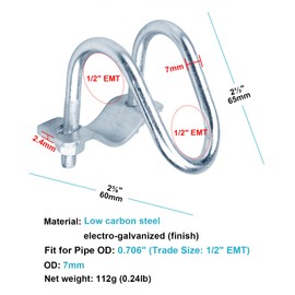 eoere 20 PCS Cross Connector Vertical Pipe Clamp for 1/2" EMT Conduit, Crossover Clamp for Greenhouse, Awning