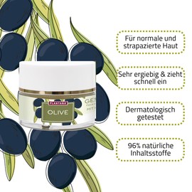PLANTANA® Organic Olive Face Cream 50 ml | with Hyaluronic | Vitamin E | for Dry Demanding Skin | Vegan | Fair Trade | Organic Cultivation | Dermatologically Tested | Fast Absorbing