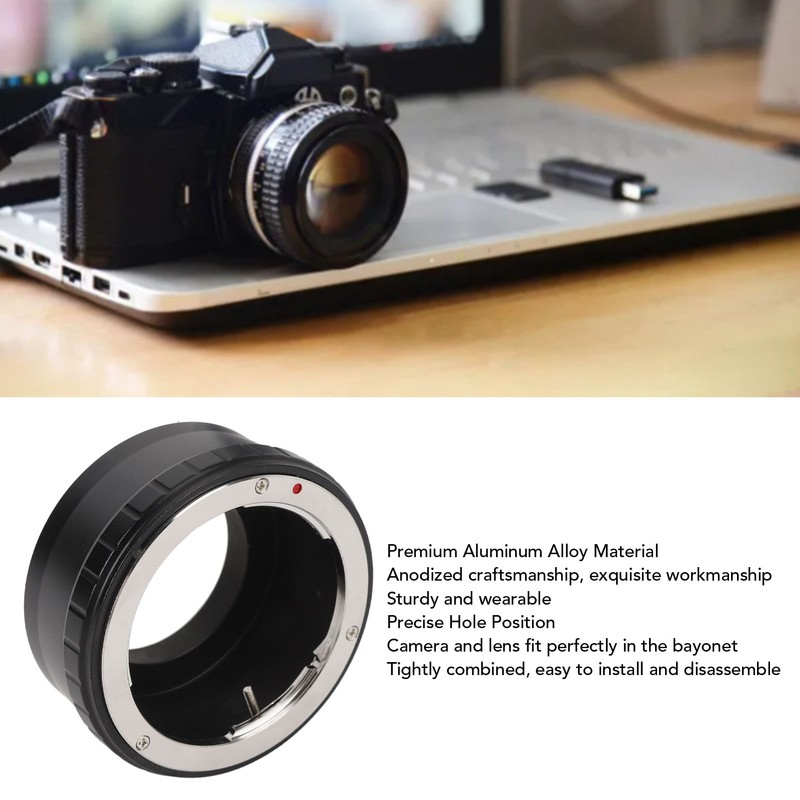 Lens Mount Adapter Ring with Back Cap Aluminum Alloy Lens
