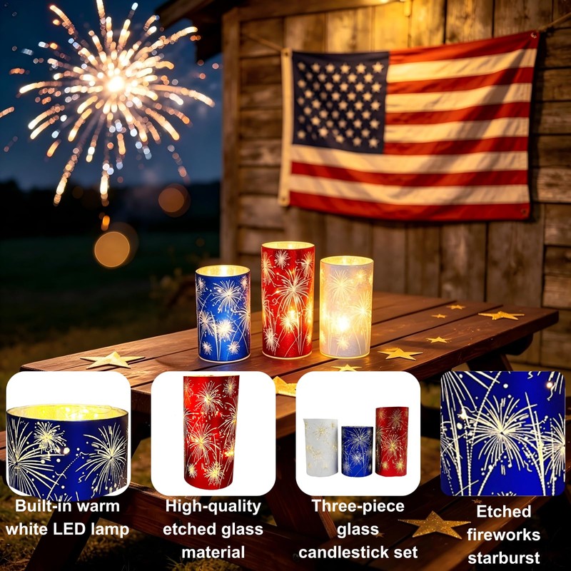 Set of 3 Celebration Hurricanes Firework Lights Christmas Decoration