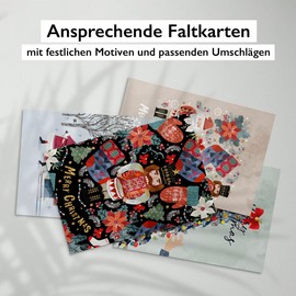 KOKO&LORA® Modern Christmas Cards Set with Envelopes - Festive Nutcracker Design