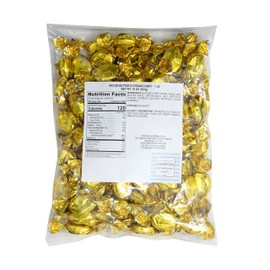 Butter 'n' Cream Toffee Candy, 1 Pound Bulk Candy (Approx. 75 pcs.), Butter Cream Toffee Candy, Old Fashion Hard Candies Individually Wrapped